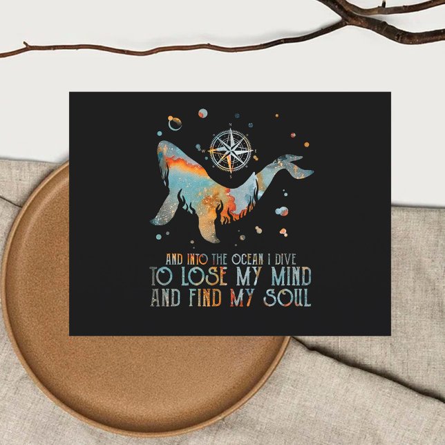 Whale Into The Ocean I Dive To Lose My Mind Sea Postcard (Creator Uploaded)