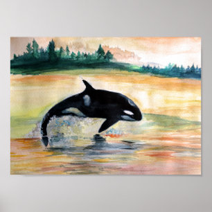 Whale Jumping Orca Value Poster Paper (Matte)