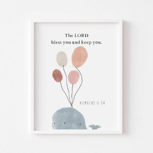 Whale kids bible verse poster