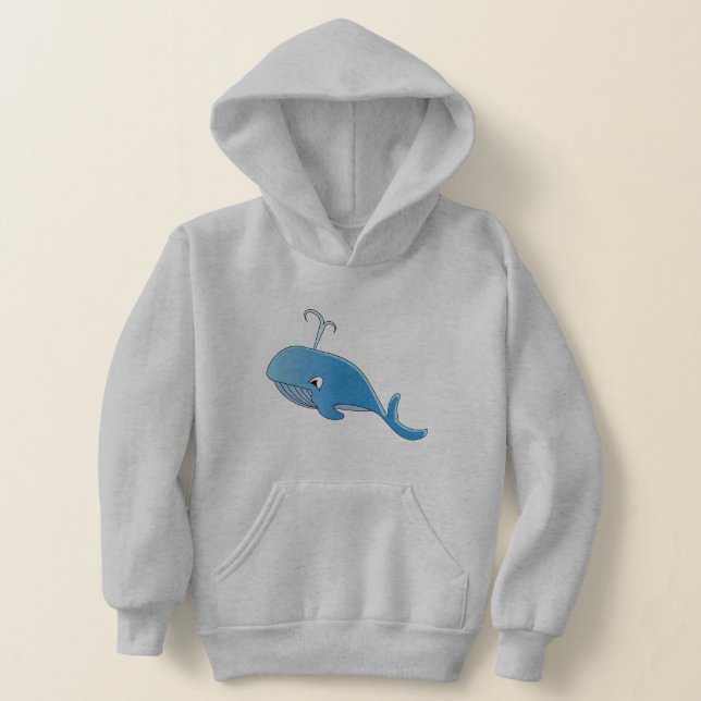 Whale - Kids' Pullover Hoodie (Laydown)