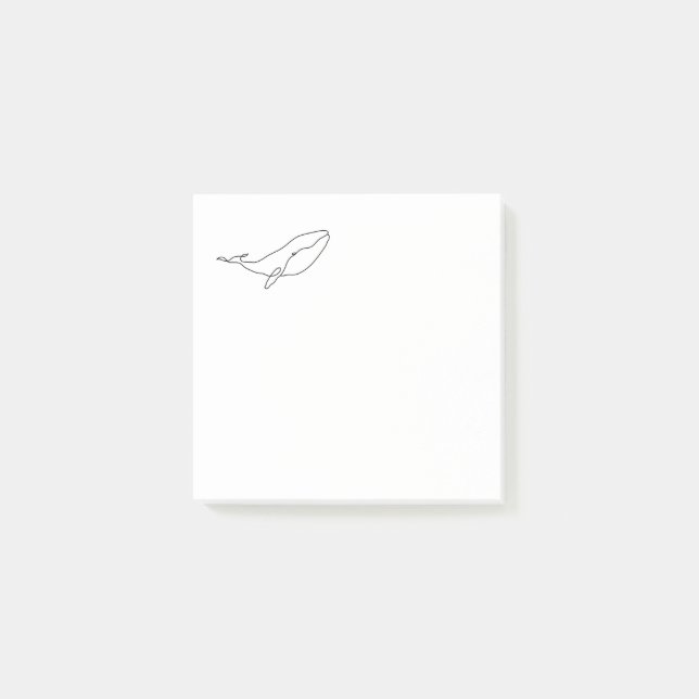 Whale , line art illustration post-it notes (Front)