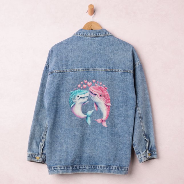 Whale Love: A Romantic Tale of Affectionate Souls Denim Jacket (Hangar)