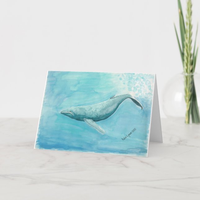 Whale Love Blank Greeting Card (Front)