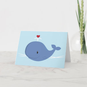 Whale love holiday card