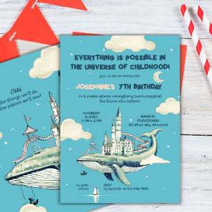 Whale Magic Flight 2 Birthday Party Invitation