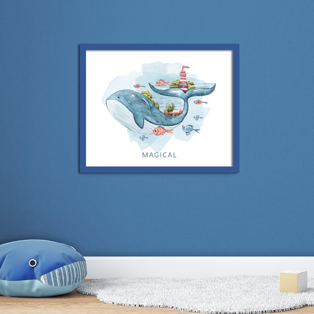 Whale Magical Fantasy Life Watercolor Poster (Creator Uploaded)
