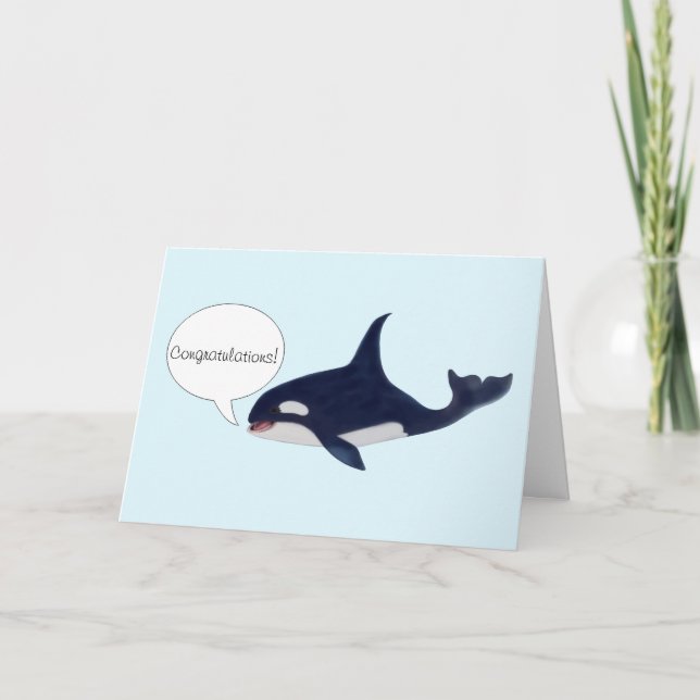 Whale Marine Biologist Graduation Congratulations Card (Front)