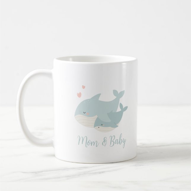 Whale Mum And Baby  Coffee Mug (Left)