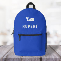 Whale Name Monogram Modern Minimal Royal Blue