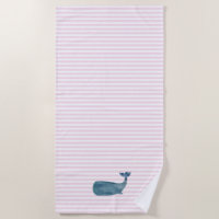 Whale Nautical Blue Stripe Painting