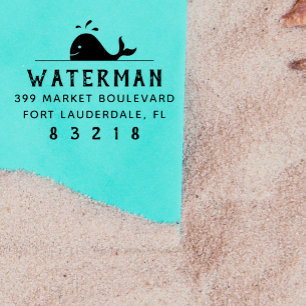 Whale   Nautical Family Name Return Address Self-inking Stamp