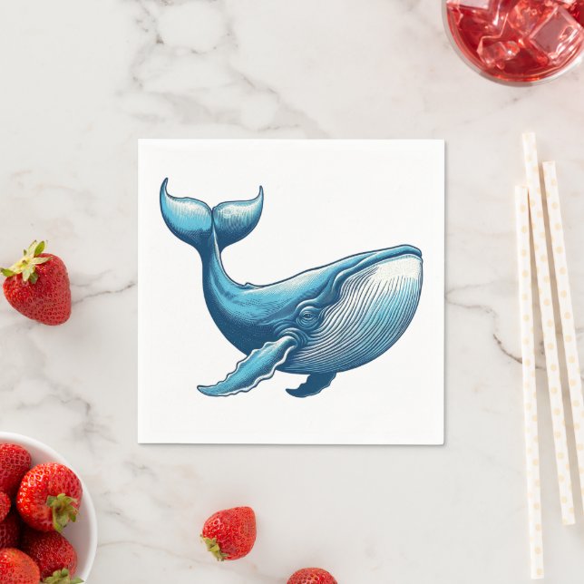 Whale Nautical Paper Napkins (Insitu)