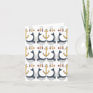 Whale Nautical Pattern Card