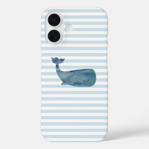Whale Nautical Stripe  iPhone 16 Case