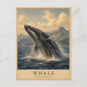 Whale North Pacific VINTAGE Postcard