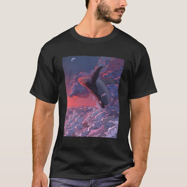 Whale Ocean Vacation Travel Colourful Beach Novelt T-Shirt (Front)