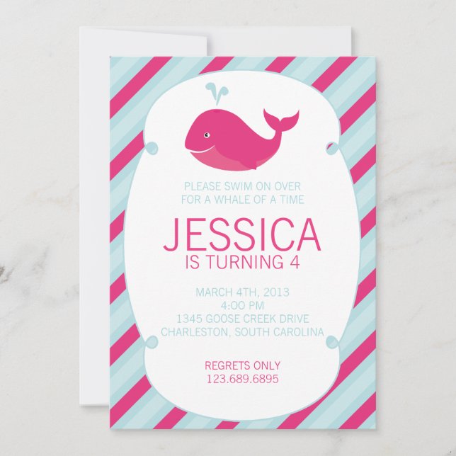 Whale of a Birthday Invitation (Front)