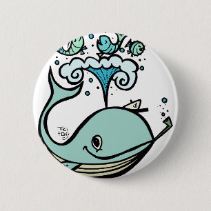 Whale of a Captain! by Tiki tOny 6 Cm Round Badge