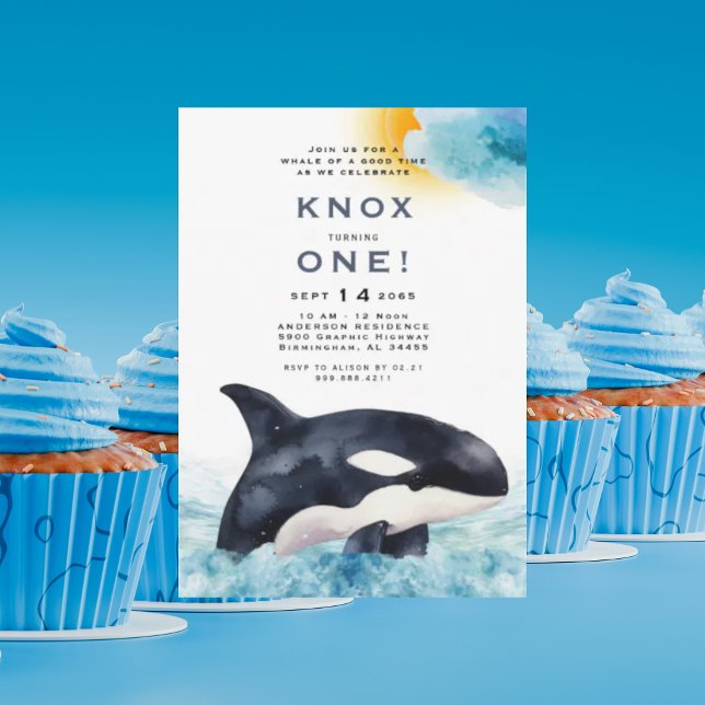 Whale of a Good Time Kids Birthday Party Invitation (Creator Uploaded)