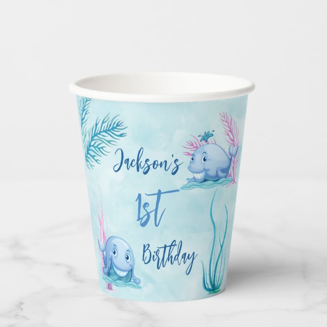 Whale of a Good Time Paper Cups (Front)