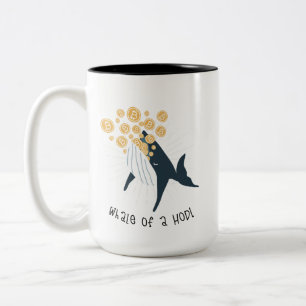 Whale of a HODL Bitcoin Funny Two-Tone Coffee Mug