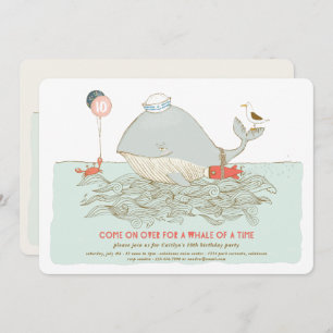 Whale of a time Birthday Pool Party Invitation