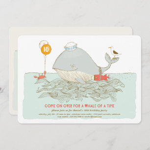 Whale of a time Birthday Pool Party Invitation