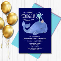 Whale Of A Time Cute Party Hat Navy Birthday 