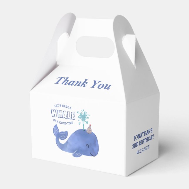 Whale Of A Time Cute Whale  Favour Box (Front Side)