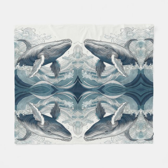 Whale of a time fleece blanket (Front (Horizontal))