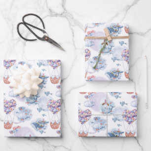 Whale of an air adventure wrapping paper sheet