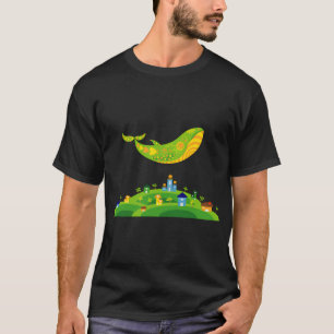 Whale over small town T-Shirt