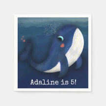 Whale paper napkin