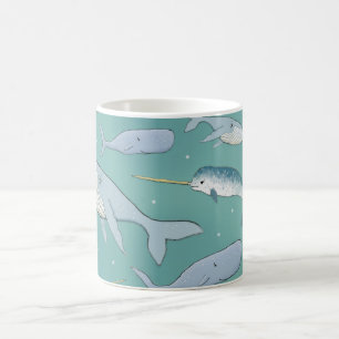 Whale Parade Pattern Coffee Mug