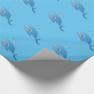 Whale Pattern - Glossy Wrapping Paper, 30" x 6' Wrapping Paper