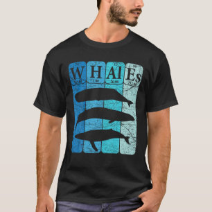 Whale Periodic Table Elements Retro Whale Cetology T-Shirt