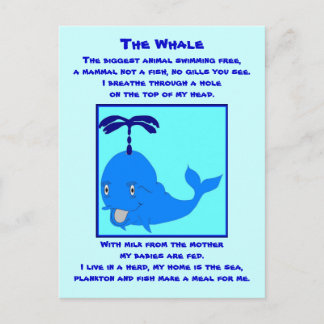 Whale poem postcard