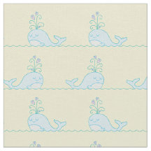 Whale Print Fabric Yellow