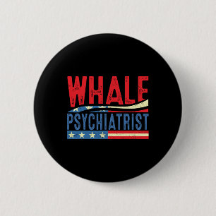 Whale Psychiatrist 2025 Retro Stripe 6 Cm Round Badge