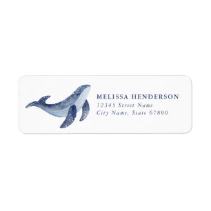 Whale Return Address Labels