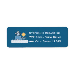 Whale Return Address Labels Custom