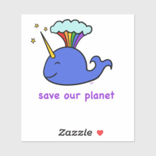 whale save the planet sticker