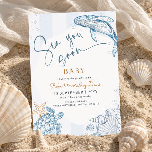 Whale Sea Turtle Coastal Sea Baby Shower Invitation