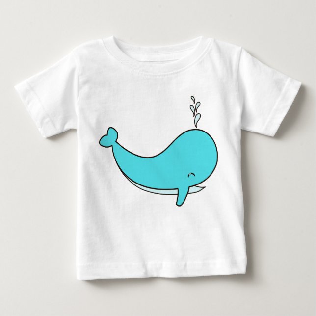 Whale, Sea, Water Baby T-Shirt (Front)