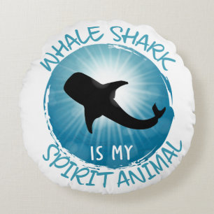 Whale Shark Is My Spirit Animal Round Cushion