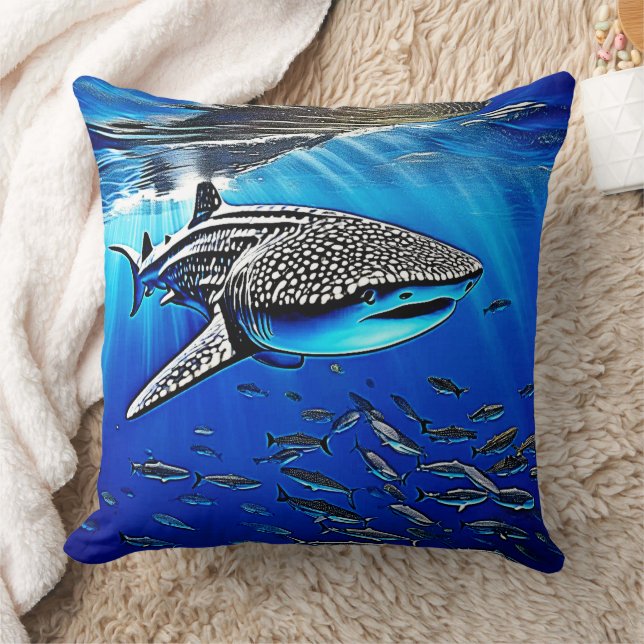 Whale Shark Majesty Design Cushion (Blanket)