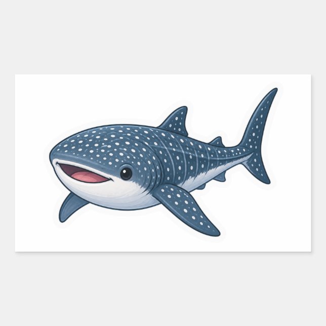 Whale Shark Ocean Marine Art Design Sticker (Front)