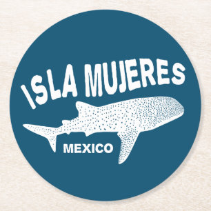Whale Shark Scuba Diving   Isla Mujeres Round Paper Coaster