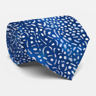 Whale shark skin - ocean animal print - blue tie
