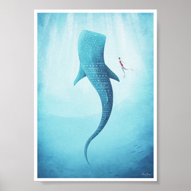 Whale Shark Vintage Poster (Front)